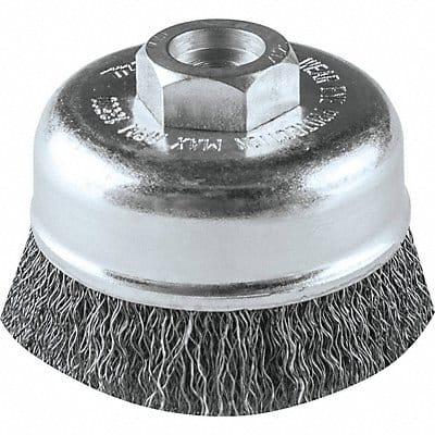 Cup Brush Crimped Wire 1/64 Brush Dia