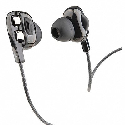 Wired Earbuds Dual Driver Plastic Black