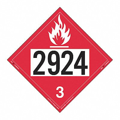 Flammable Liquid Placard 2924 PK25