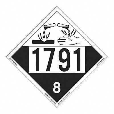 Corrosive Placard UN 1791 PK25