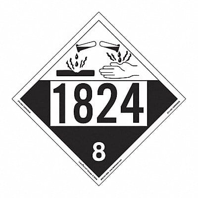 Corrosive Placard UN1824 10-3/4in W PK25