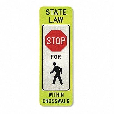 State Law Stop For Pedestrian Sign