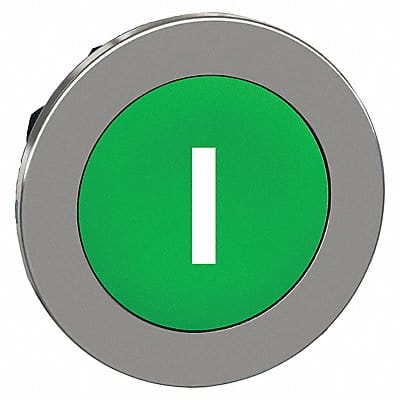 Pushbutton Head Green White 30mm