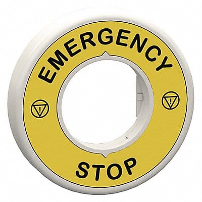 Legend Ring Round EMERGENCY STOP Legend