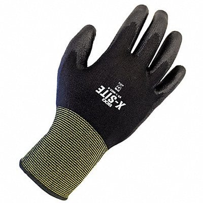 Coated Glove Tear-Resist Black Knit 6