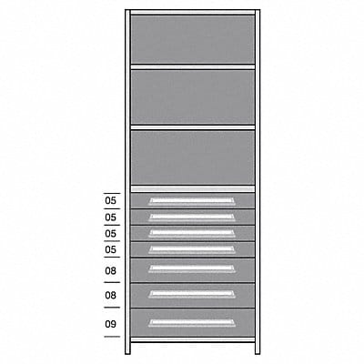 Shelf 85 H 36 W Steel 800 lb Capacity