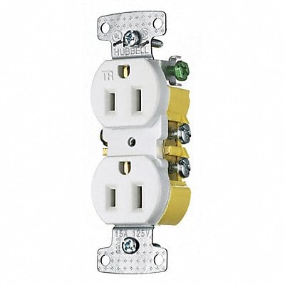 Receptacle 125VAC White Flush Mounting