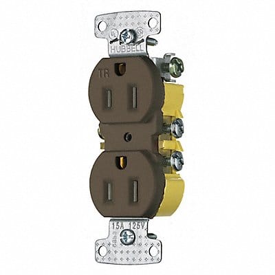 Receptacle 125VAC Brown Flush Mounting