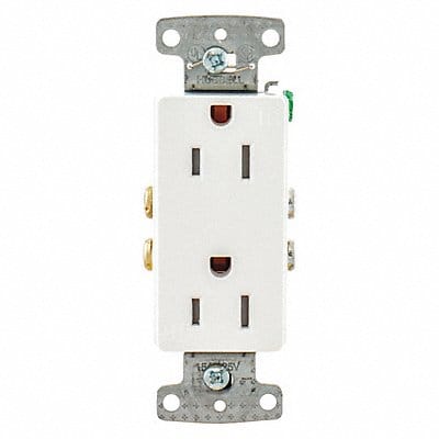 Receptacle 125VAC White Flush Mounting