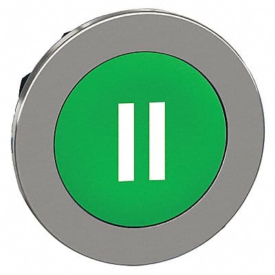 Pushbutton Head Green White 30mm