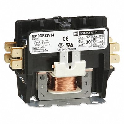 H2637 DefPurposeMagContactor 24VAC 2P 30A