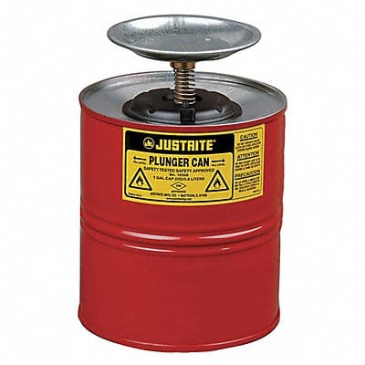 Plunger Can 1 gal Galvanized Steel Red