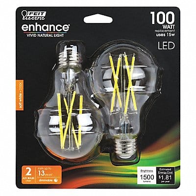 LED 15 W A21 Medium Screw (E26) PK2