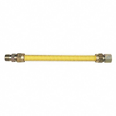 Gas Connector Hose 1/2 Dia Yellow