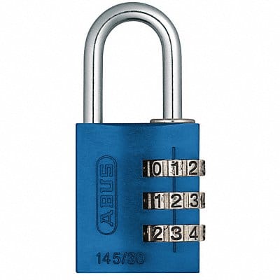 Combination Padlock 1 3/8in Rectgle Blue