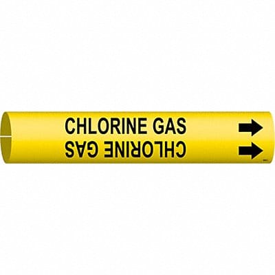 Pipe Marker Chlorine Gas 2 in H 2 in W