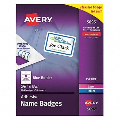 Name Badges 3-3/8 Wx2-1/3 H PK50