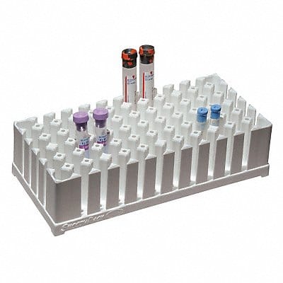 Smooth Test Tube Rack 5x9-1/2 In White