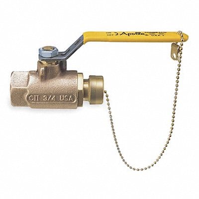 Bronze Ball Valve FNPT X Hose Cap 3/4 in