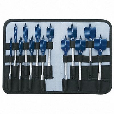 Spade Blade Drill Set 13pc Carbon Steel