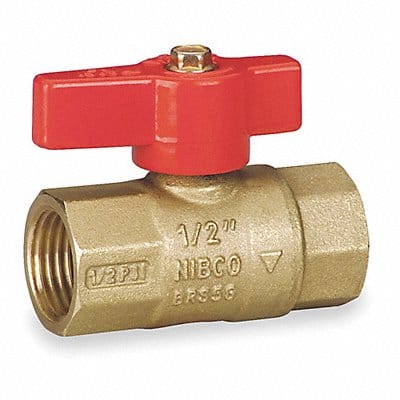 Brass Gas Ball Valve Inline FNPT 1/2 in