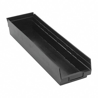 Shelf Bin Black Polypropylene 4 in