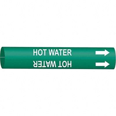 Pipe Marker Hot Water 10 in H 24 in W