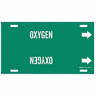 Pipe Marker Oxygen 8 in H 16 in W