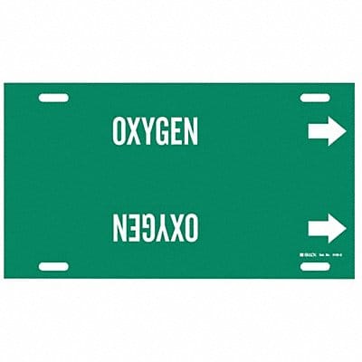 Pipe Marker Oxygen 10 in H 24 in W