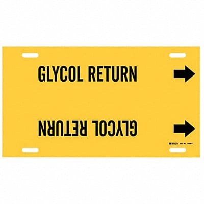 Pipe Marker Glycol Return 8 in H 16 in W