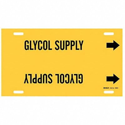 Pipe Marker Glycol Supply 10in H 32in W