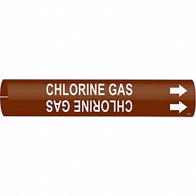 Pipe Marker Chlorine Gas 2 in H 2 in W