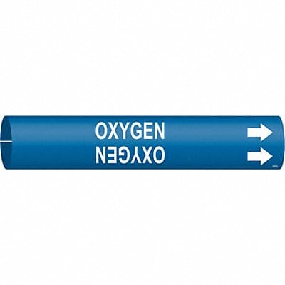 Pipe Marker Oxygen 2 in H 2 in W