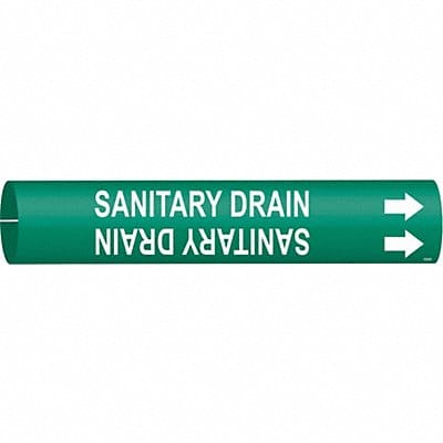 Pipe Marker Sanitary Drain 2 13/16in H