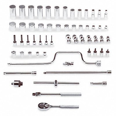 Socket Wrench Set SAE 3/8 in Dr 58 pc