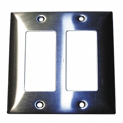 Rocker Wall Plate Stnd Silver 2Gng Brsh