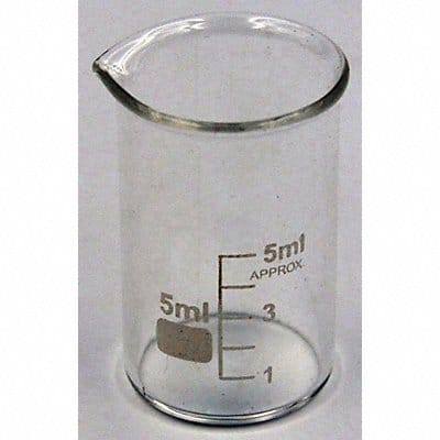 Beaker 5 mL 35 mm H 22 mm Dia PK12