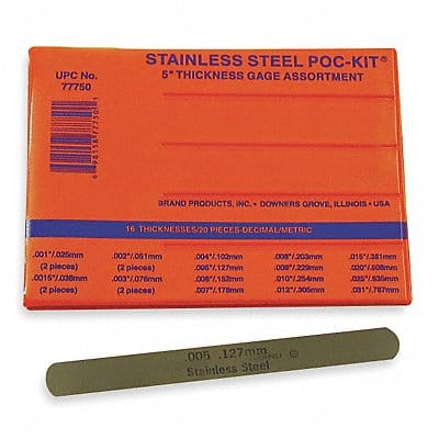 Feeler Gauge Set Dimension Type /Metric