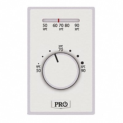 Line Volt NP Analog Tstat 1H White SPST