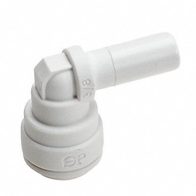 Quick Connect Stem Elbow White Plastic