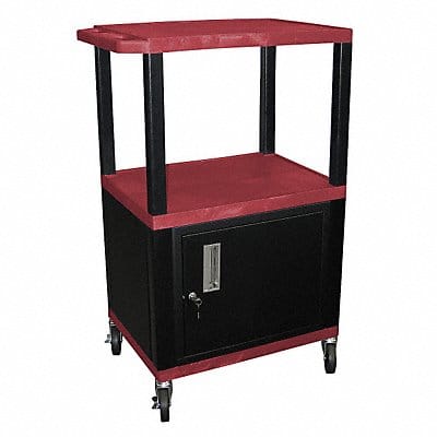 Audio-Visual Cart 200 lb Red 24 in L