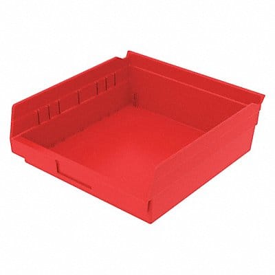 F8874 Shelf Bin Red Indstr Grd Poly 4 in