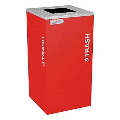 Trash Can Square 24 gal Red