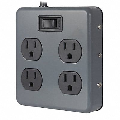 Outlet Strip Gray 6 ft Cord Length