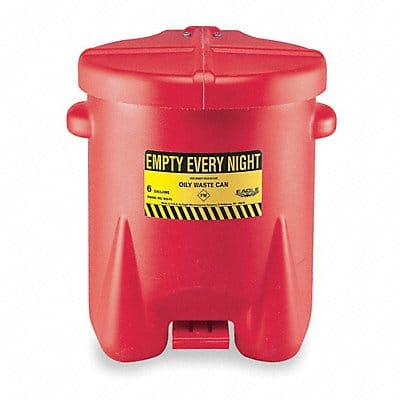 Oily Waste Can 14 gal Poly Red