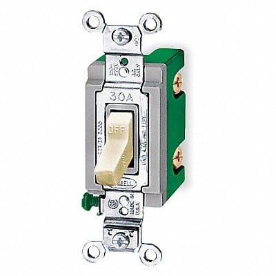 Wall Switch Ivory 30A Back Side SnglPole