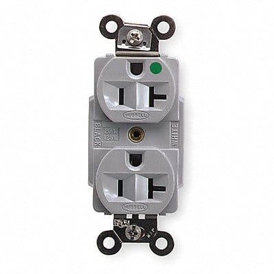 Receptacle Gray 20 A 2P3W Back Side 1PK