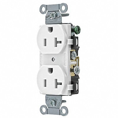 Receptacle White 20 A 2P3W Side 1PK