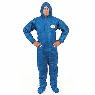 Hooded Coverall w/Boots Blue M PK25