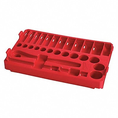 Ratchet and Socket Tray Red Plastic